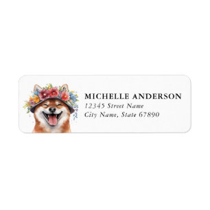 Étiquettes d'adresse de retour Shiba Inu