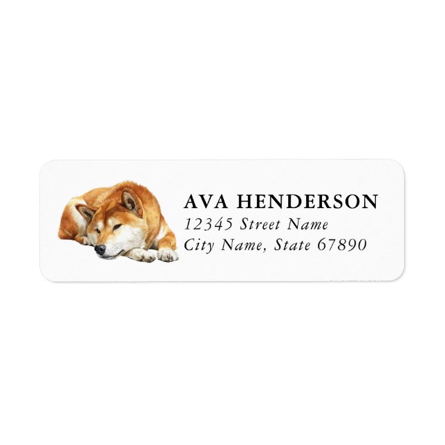 Étiquettes d'adresse de retour Shiba Inu (Devant)