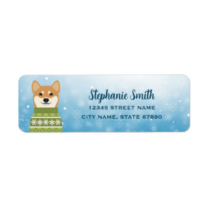 Étiquettes d'adresse de retour Shiba Inu