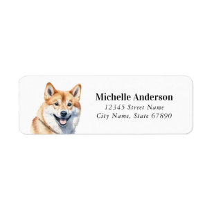 Étiquettes d'adresse de retour Shiba Inu