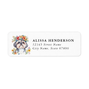 Étiquettes d'adresse de retour Shih Tzu