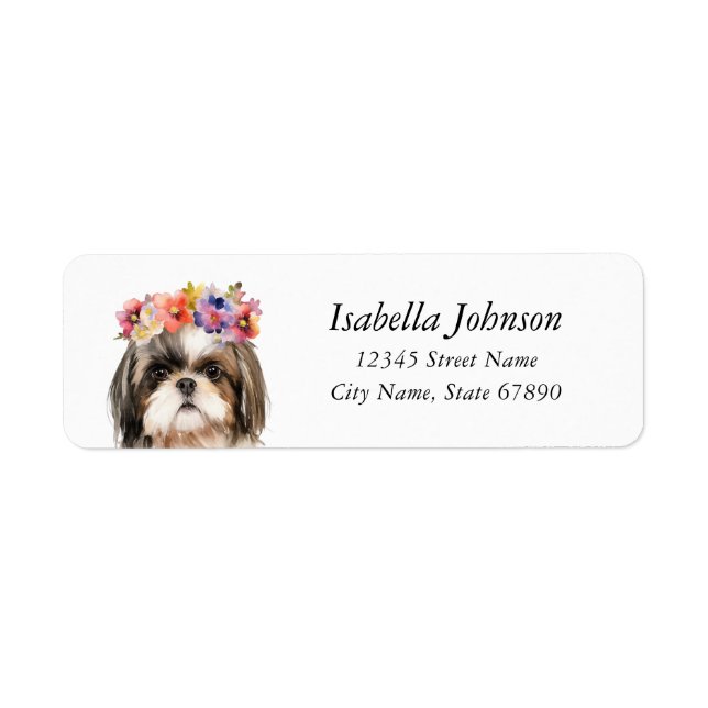 Étiquettes d'adresse de retour Shih Tzu (Devant)