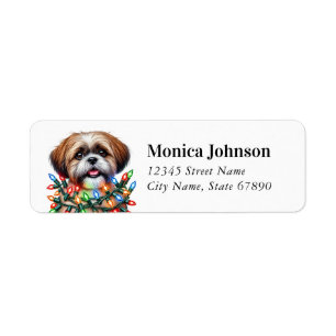 Étiquettes d'adresse de retour Shih Tzu