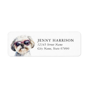 Étiquettes d'adresse de retour Shih Tzu