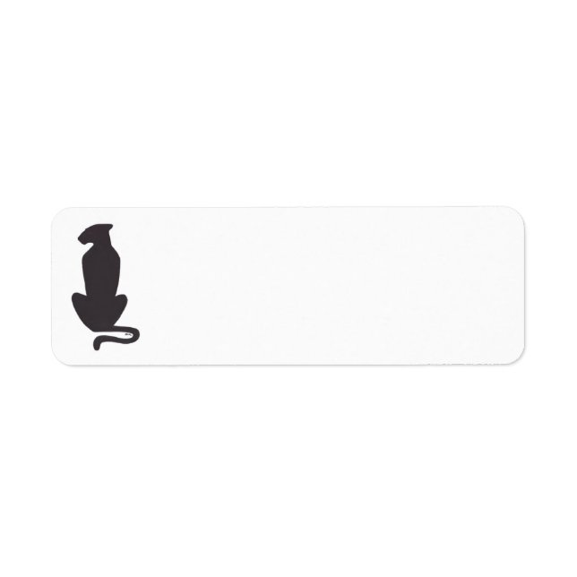 Étiquettes d'adresse de retour silhouette de chat  (Devant)