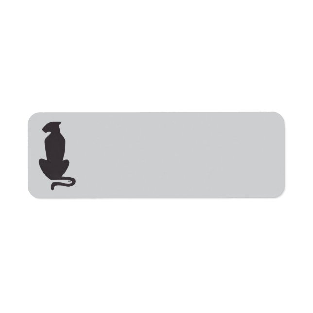 Étiquettes d'adresse de retour silhouette de chat  (Devant)