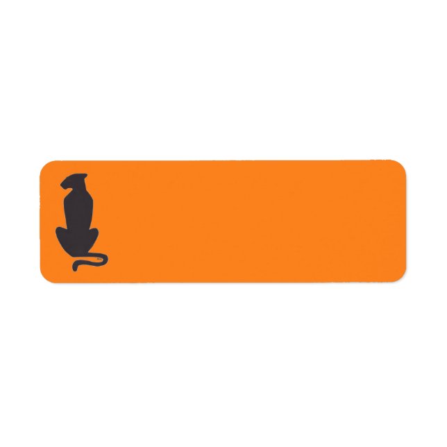 Étiquettes d'adresse de retour silhouette de chat  (Devant)