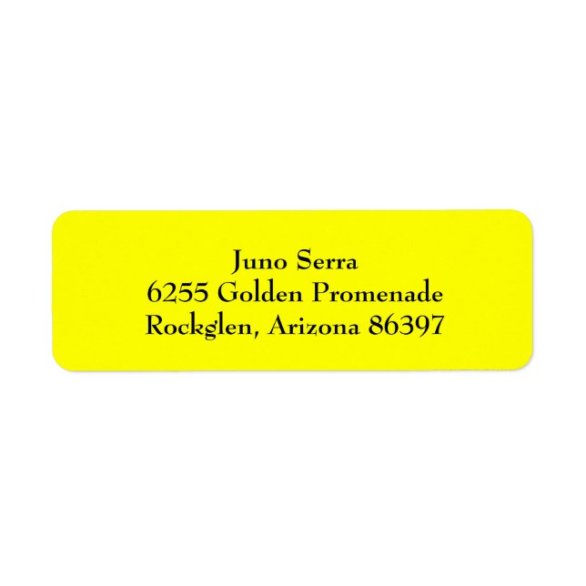 Étiquettes d'adresse de retour simple et jaune (Devant)