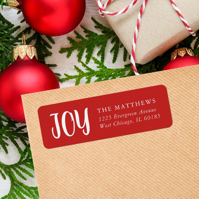 Étiquettes d'adresse de retour simple Joy Holiday (Créateur téléchargé)
