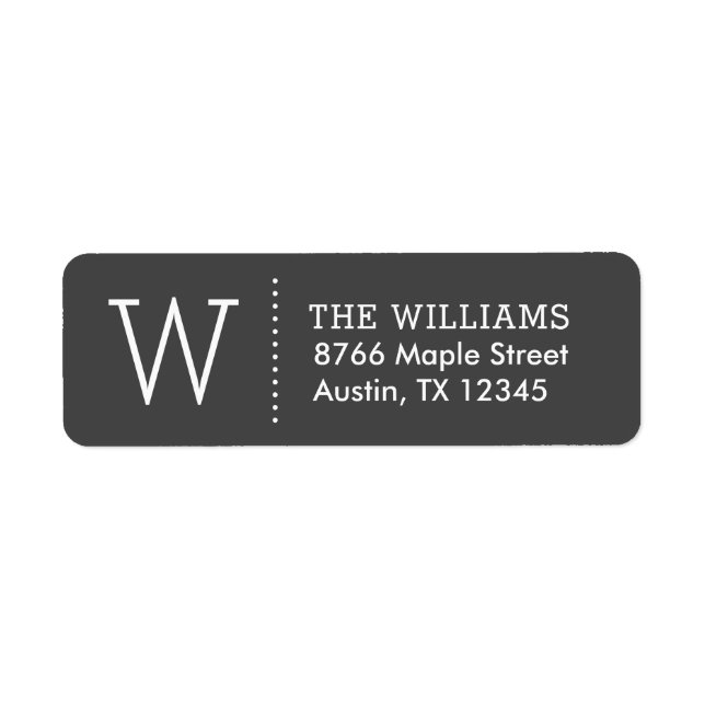 Étiquettes d'adresse de retour simple Monogramme (Devant)