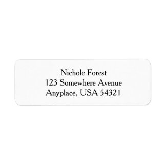 Étiquettes d'adresse de retour simples blanches