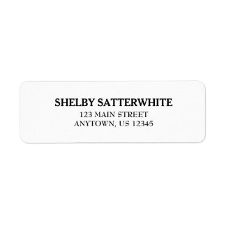 Étiquettes d'adresse de retour simples blanches