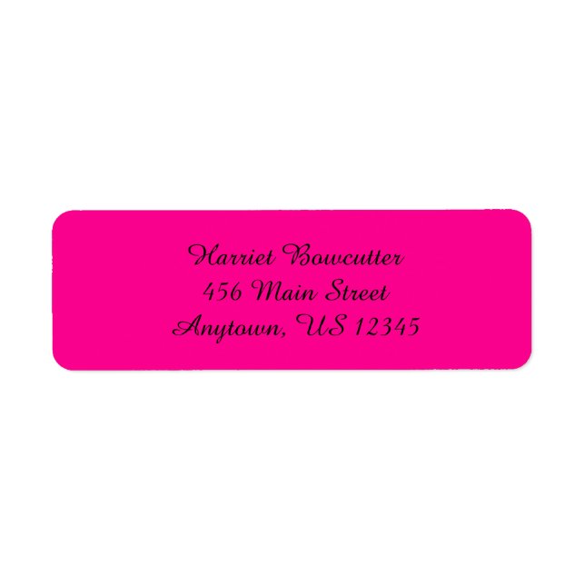 Étiquettes d'adresse de retour simples et roses ch (Devant)