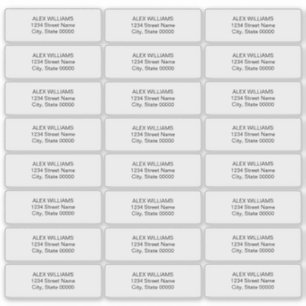 Étiquettes d'adresse de retour simples et transpar