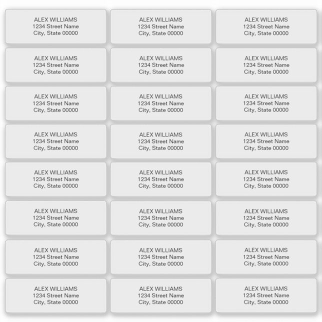 Étiquettes d'adresse de retour simples et transpar (Devant)
