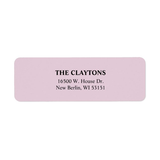 Étiquettes d'adresse de retour simples pourpres (Devant)