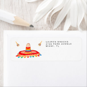 Étiquettes d'adresse de retour Sombrero & Maracas