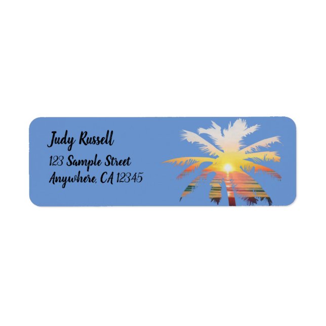 Étiquettes d'adresse de retour Sunrise de Palm Tre (Devant)