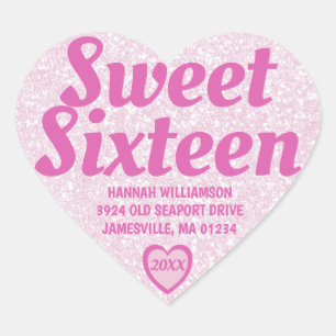 Étiquettes d'adresse de retour sweet sixteen rose 