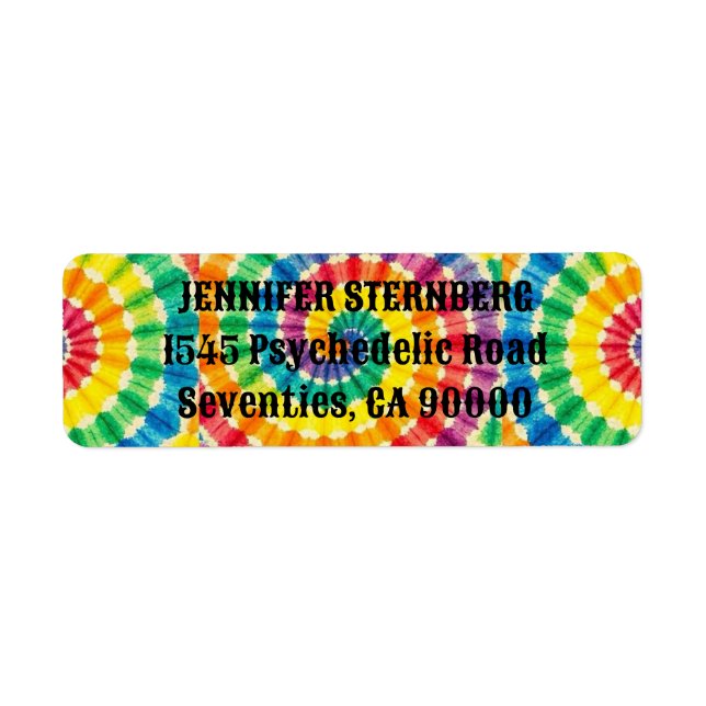 Étiquettes d'adresse de retour Tie Dye Psychedeliq (Devant)