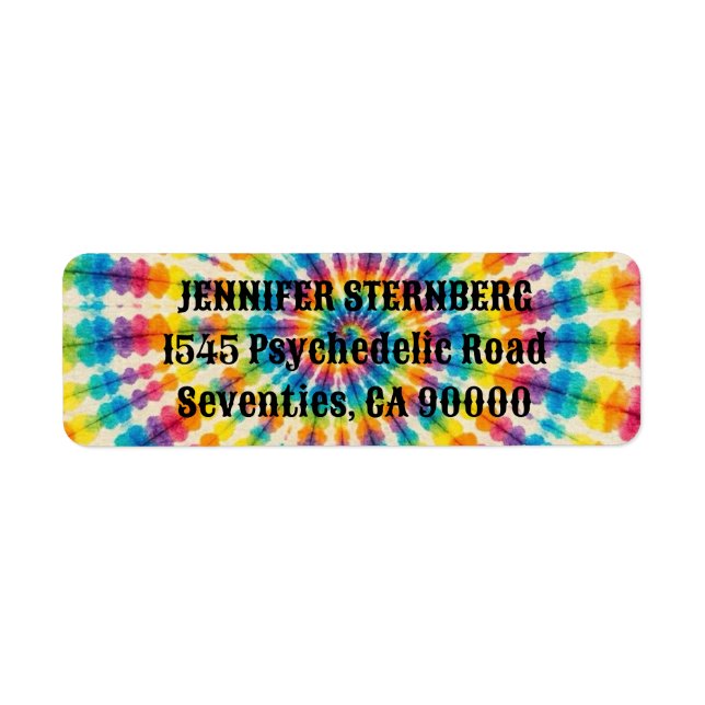 Étiquettes d'adresse de retour Tie Dye Psychedeliq (Devant)