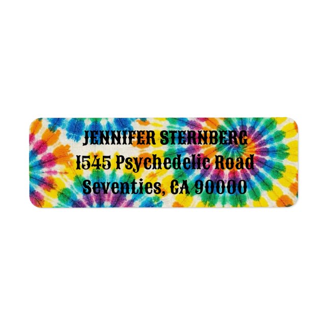 Étiquettes d'adresse de retour Tie Dye Psychédéliq (Devant)