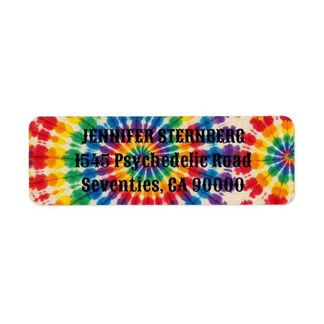 Étiquettes d'adresse de retour Tie Dye Psychedeliq (Devant)