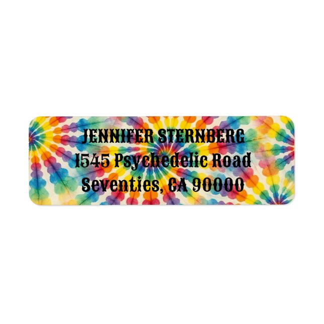 Étiquettes d'adresse de retour Tie Dye Psychedeliq (Devant)