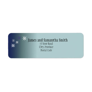 Étiquettes d'adresse de retour turquoise enneigé