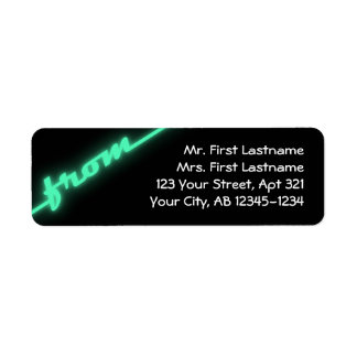 Étiquettes d'adresse de retour Turquoise et noir N