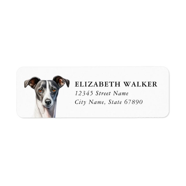 Étiquettes d'adresse de retour Whippet (Devant)