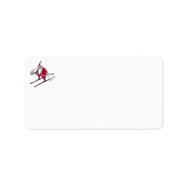 Étiquettes d'adresse de Santa Skiing (Devant)