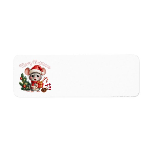 Étiquettes d'adresse de souris de Noël (Devant)