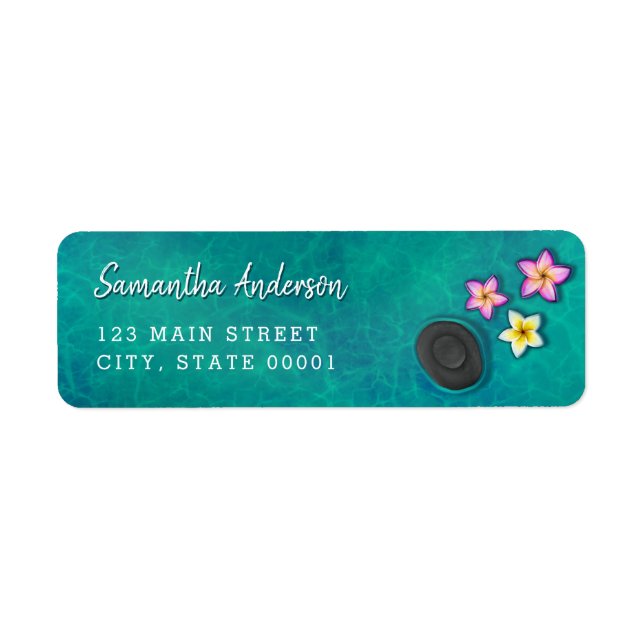 Étiquettes d'adresse de Spa Fleurs Flottantes (Devant)