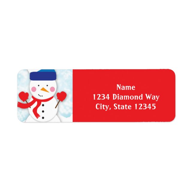 Étiquettes d'adresse de vacances de Noël bonhomme  (Devant)