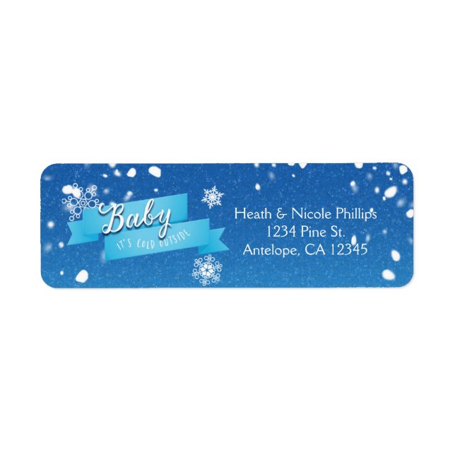 Étiquettes d'adresse d'hiver Bébé il fait froid de (Devant)