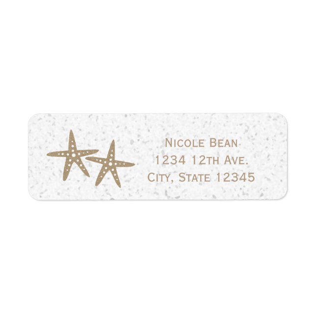 Étiquettes d'adresse d'invitation de plage à deux  (Devant)