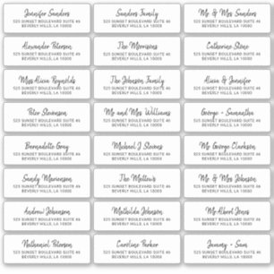 Étiquettes d'adresse d'invité individuelles noir e