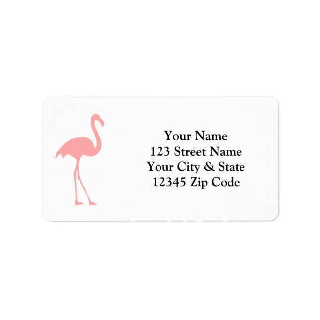 Étiquettes d'adresse d'oiseau flamant rose corail (Devant)