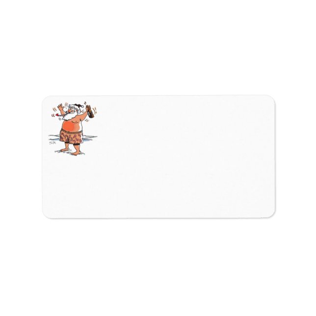 Étiquettes d'adresse du Père Noël ivre (Devant)