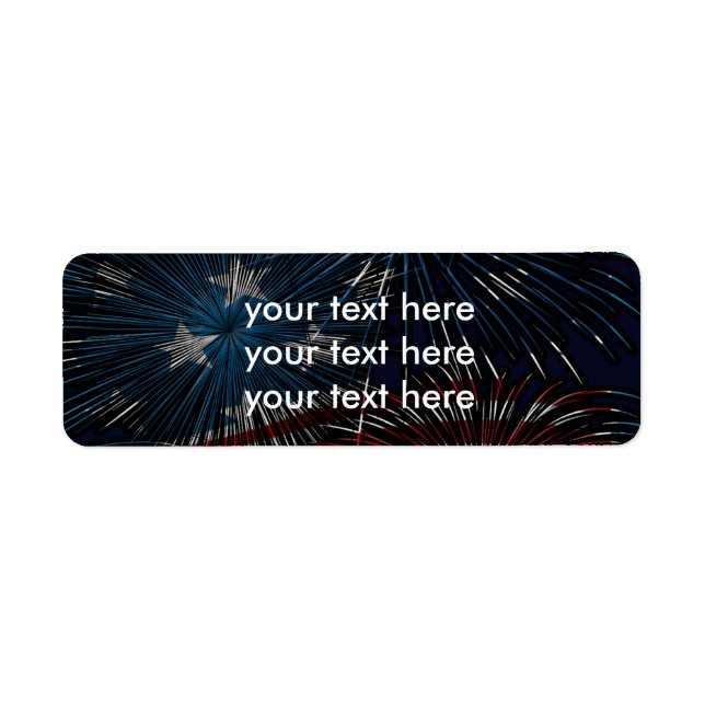 Étiquettes d'adresse éclatement de feux d'artifice (Devant)