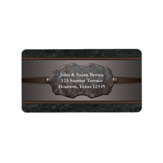 Étiquettes d'adresse en cuir noir rugged western g