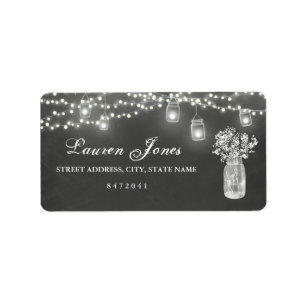 Étiquettes d'adresse en pot Mason tableau noir
