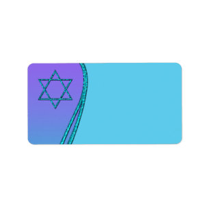 Étiquettes d'adresse Étoile de David Bleu Violet e