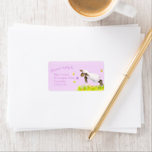 Étiquettes d'adresse fantaisie agneau aquarelle vi