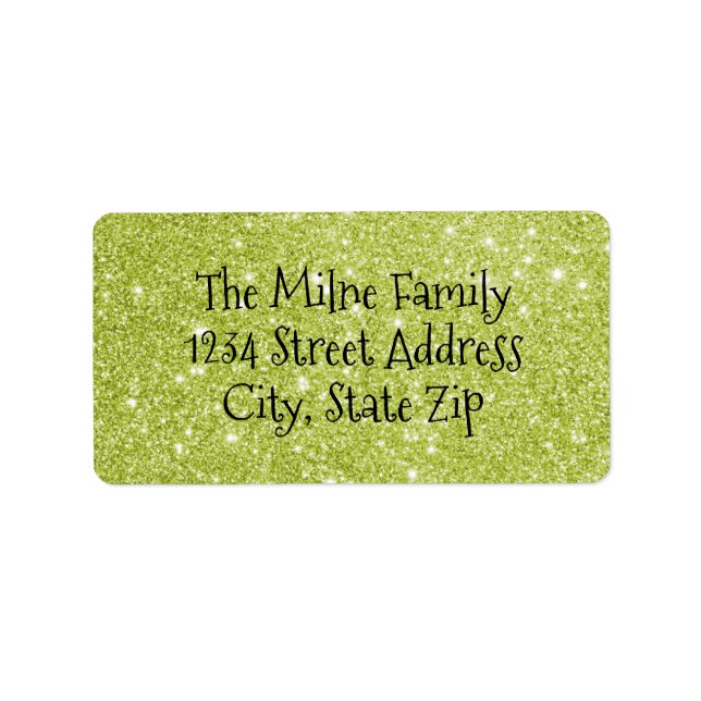 Étiquettes d'adresse Faux Green Glitter (Devant)