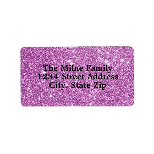 Étiquettes d'adresse Faux Purple Glitter (Devant)