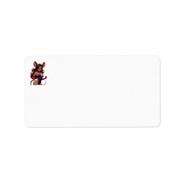 Étiquettes d'adresse femme SuperMouse blanches (Devant)