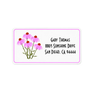 Étiquettes d'adresse Fleurs Cône Violet