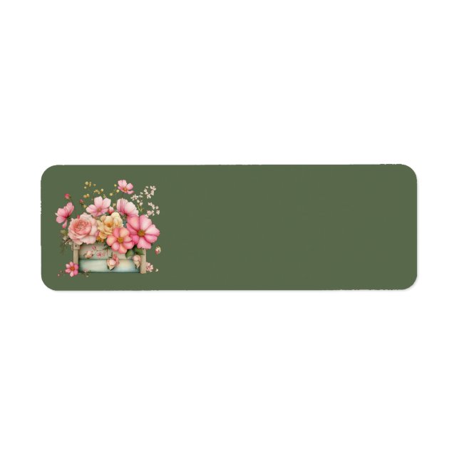 Étiquettes d'adresse florales d'été de cottage (Devant)